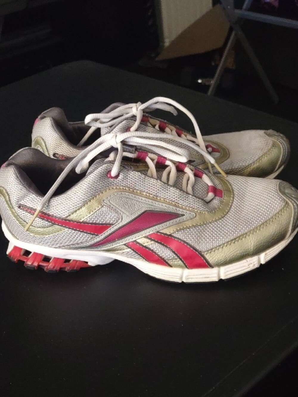 Reebok Women’s Silver, Pink and Gold Athletic Sneakers Size 81/2